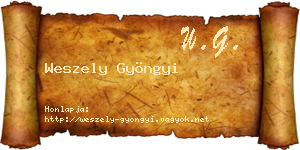 Weszely Gyöngyi névjegykártya